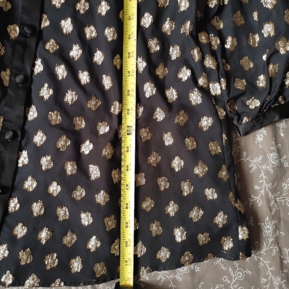Zara gold metallic shirt dress in brocade - Picture 8 of 9